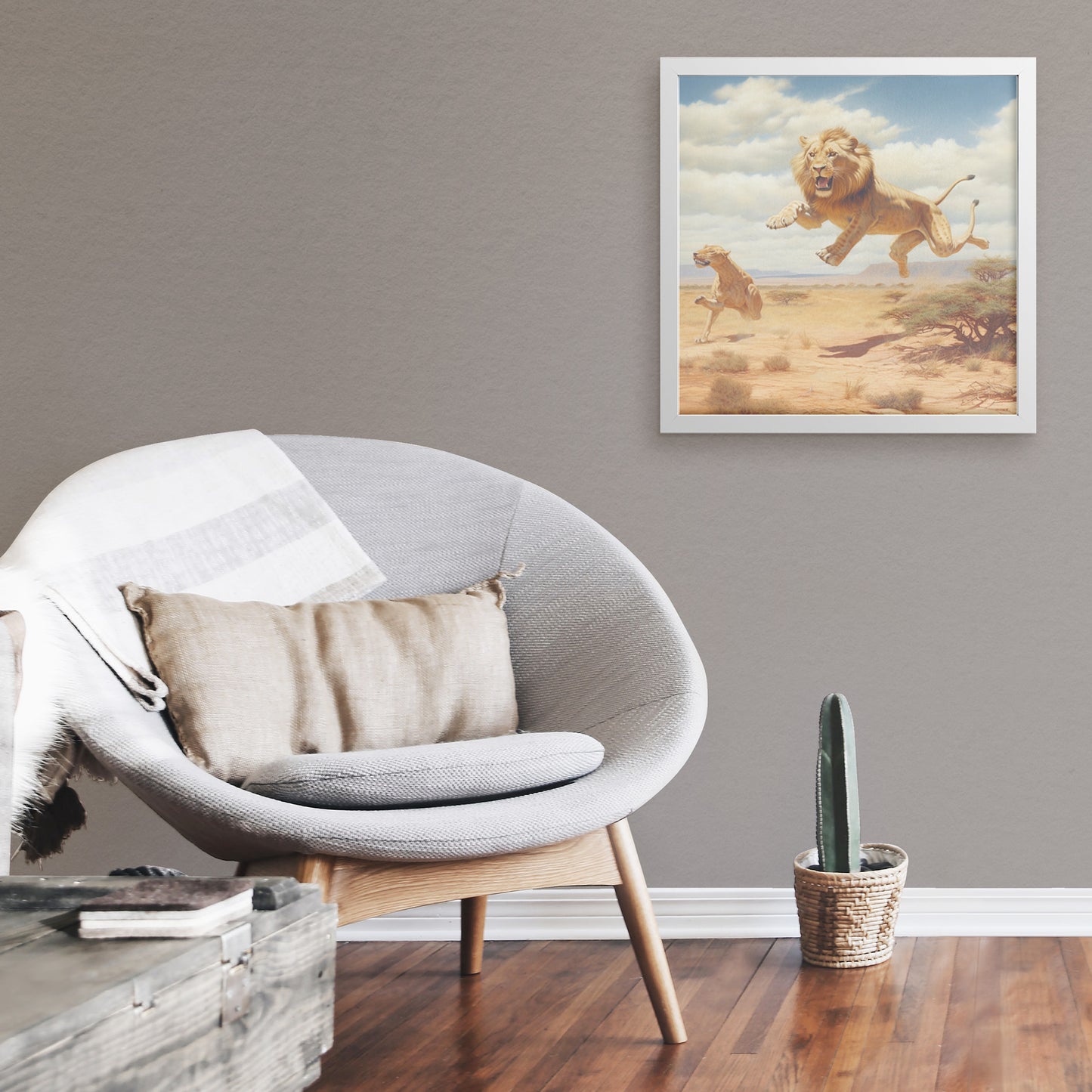 Predatory Pride: Lions Launching an Attack