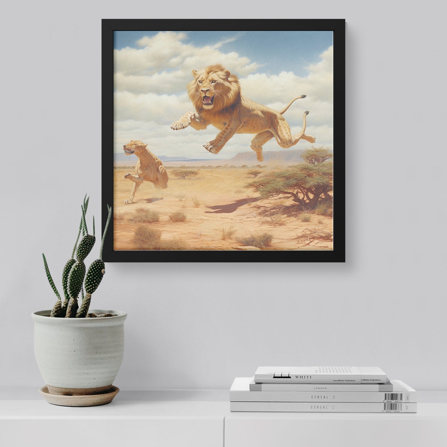 Predatory Pride: Lions Launching an Attack