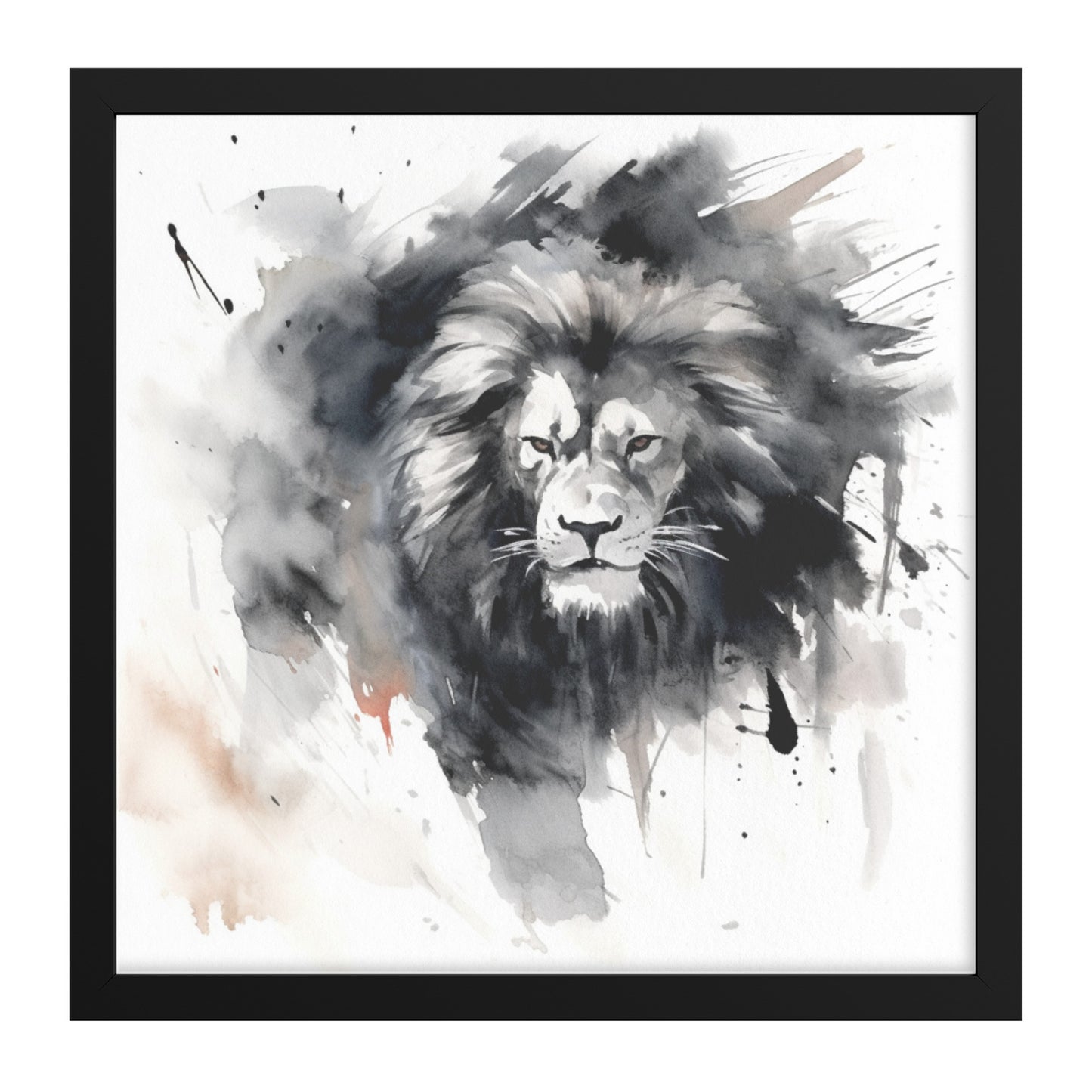 Silhouettes of the Savannah: Sumi-e Lions